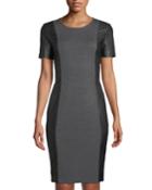 Jewel-neck Leather-side
