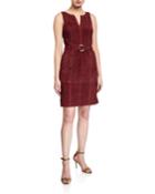 Suede Belted Jumper Dress