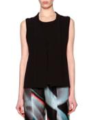 Fold-over-collar V-neck Gilet