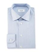 Contemporary-fit Micro-stripe Dress Shirt, White/light Blue