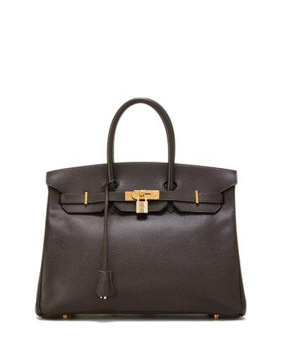 Vintage Ebene Vache Birkin Satchel Bag, Brown