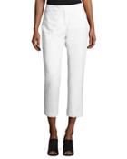 Kassia Double-faced Slim Pants, Ivory