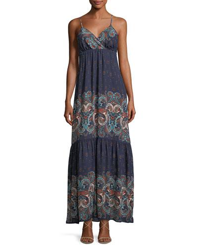 Sleeveless Printed Tiered