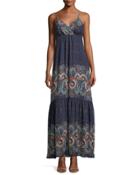 Sleeveless Printed Tiered