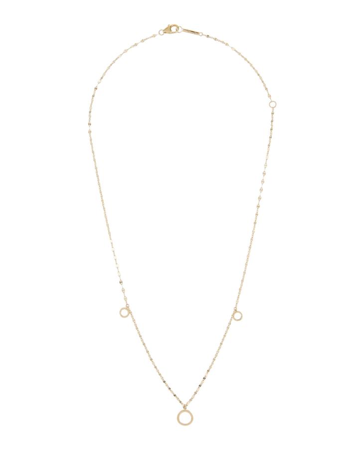14k Open Disc Dangle Necklace, Yellow Gold