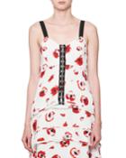 Poppy-print Hook-front Camisole Top