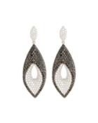 18k White Gold Fantasia Two-tone Diamond Earrings