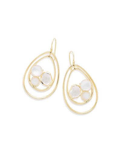 18k Rock Candy Pear-shaped Wire Earrings In Antique White