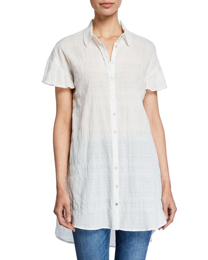 High-low Button Tunic
