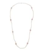 14k White Gold Long Multi-pearl Necklace
