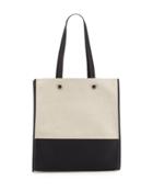 Cove Pebbled Faux-leather Tote Bag, Beige/black