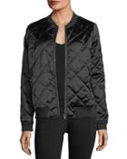 Quilted Satin Bomber Jacket