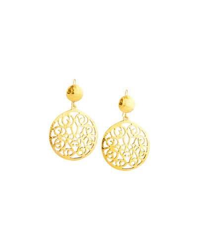 Hammered Scroll Double-drop Earrings