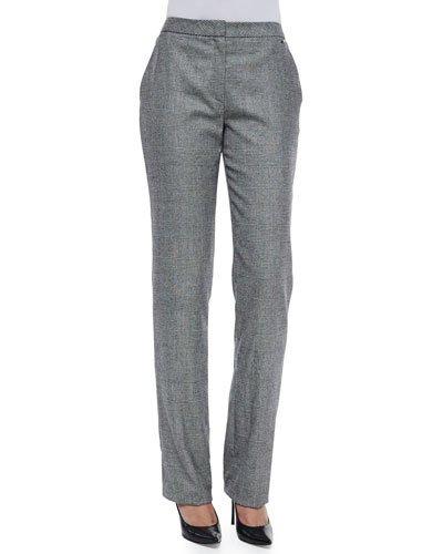 Tamineh Glen-check Straight-leg Trousers, Black