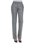 Tamineh Glen-check Straight-leg Trousers, Black