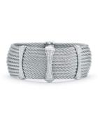 10-row Cable Cuff Bracelet W/ Pave Diamond
