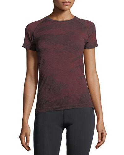 Camouflage-print Cross-x Tee