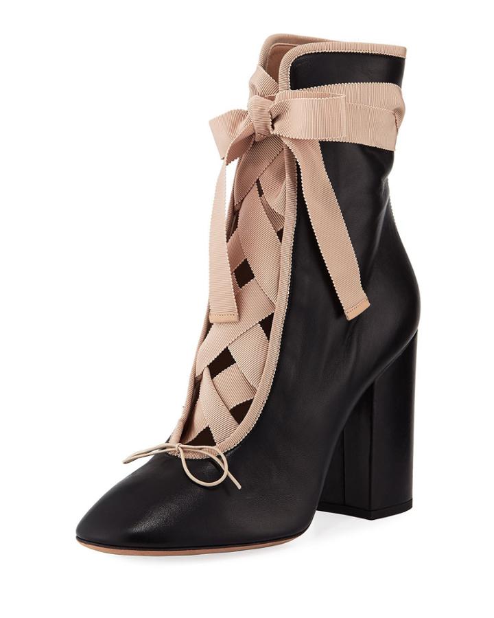 Ballet Napa Leather Lace-up Booties