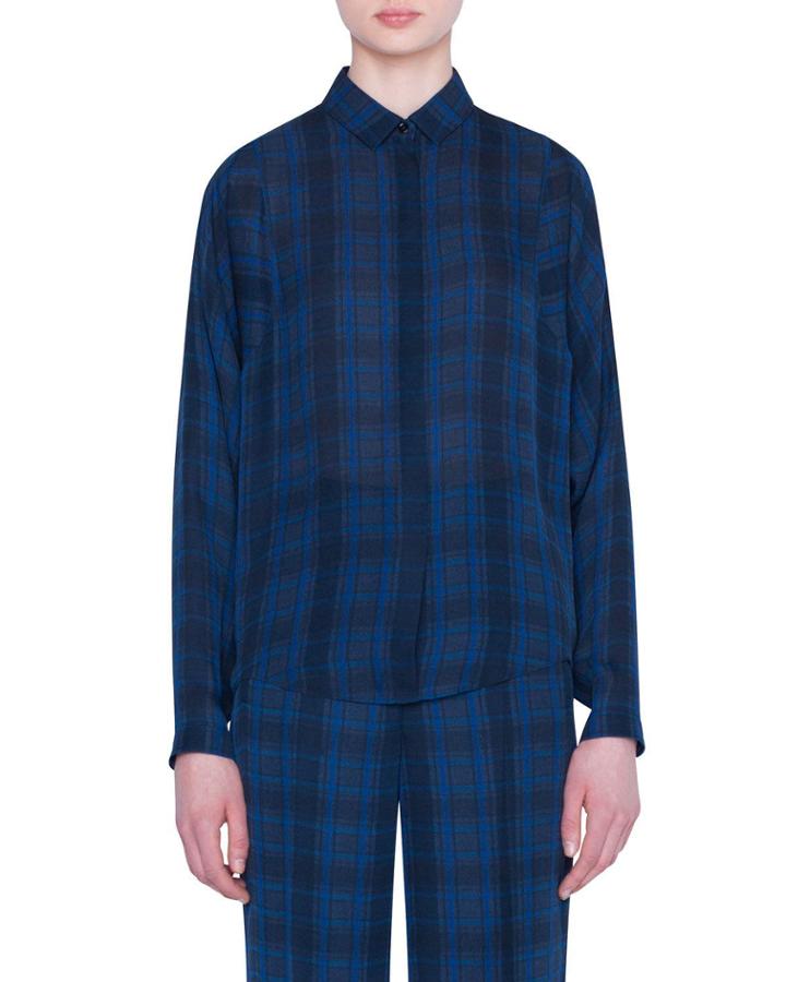 Plaid Silk Full-sleeve
