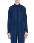 Plaid Silk Full-sleeve