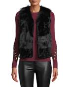 Ribbed-back Fox Fur Vest