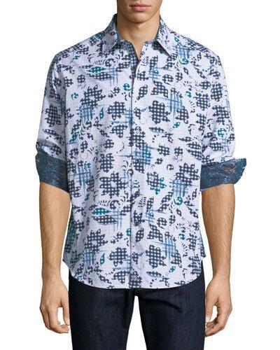 Claude Road Floral Gingham-print