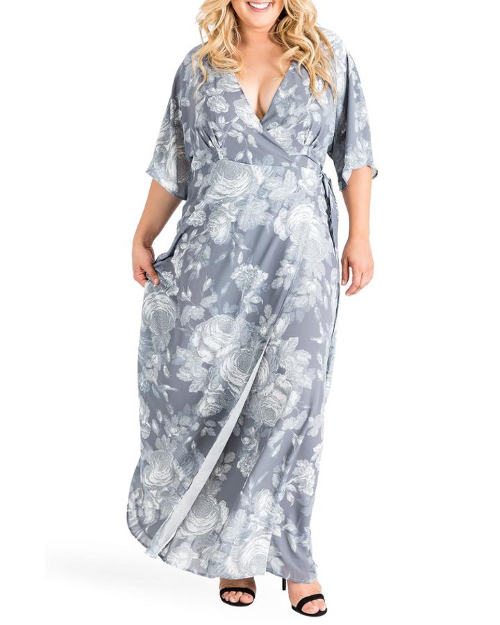 Plus Size Olivia Floral Kimono Wrap