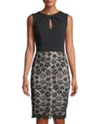 Knot-neck Lace-skirt Cocktail Dress