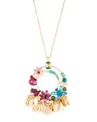 Multicolor Flower Pendant Necklace