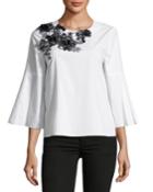 Melanie Floral-applique Blouse