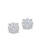 18k Round Diamond Stud Earrings,
