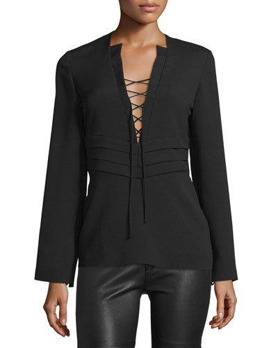 Luana Lace-up Crepe Top