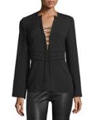 Luana Lace-up Crepe Top