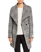 Houndstooth Belted Wool-blend Coat