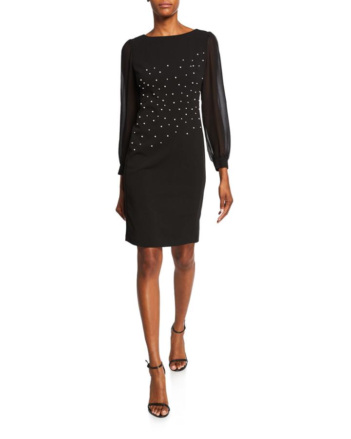 Pearlescent Sheer-sleeve