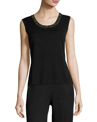 23l Contrast-neck Knit Tank