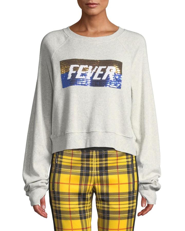 Hollywood Cropped Crewneck Sweater With