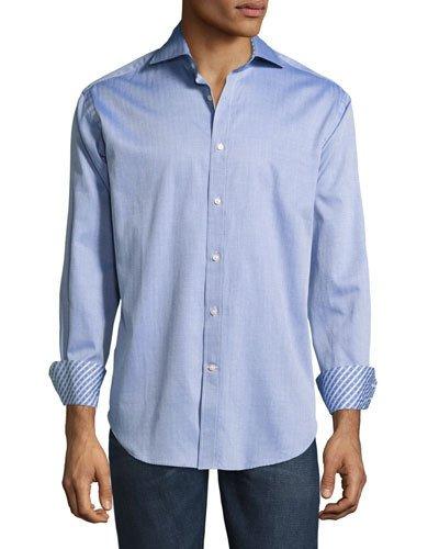Striped Woven Button-front