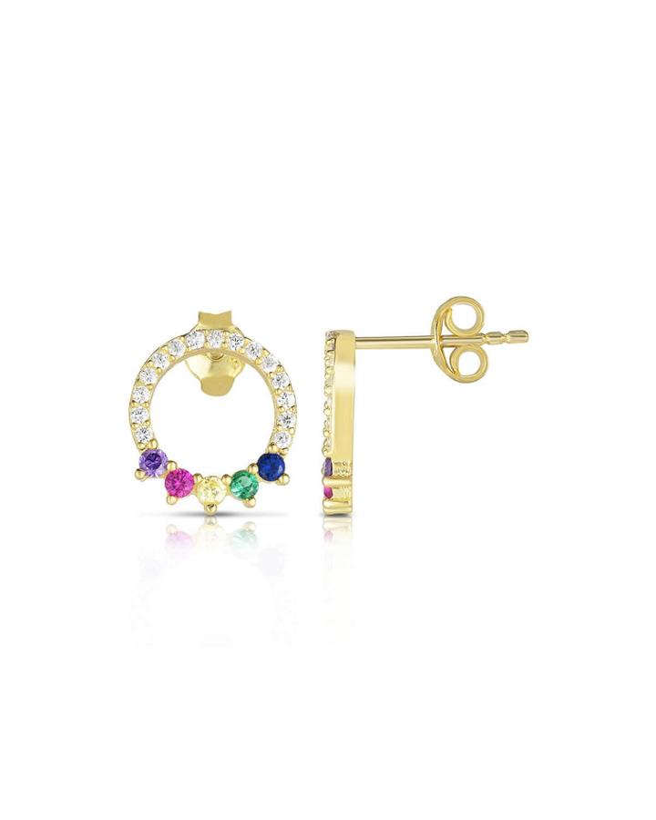 Cubic Zirconia Front-facing Hoop Earrings