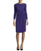 Ls Visc/jrsy Knot Dress