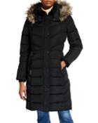 Puffer Coat With Faux-fur Hood