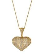 18k Yellow Gold Diamond Heart Pendant Necklace,
