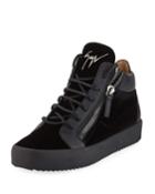 Men's Velvet & Leather Mid-top