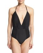 Coast Shirred-sides Halter One-piece