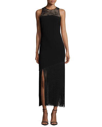 Diane Sleeveless Fringe Hem Dress