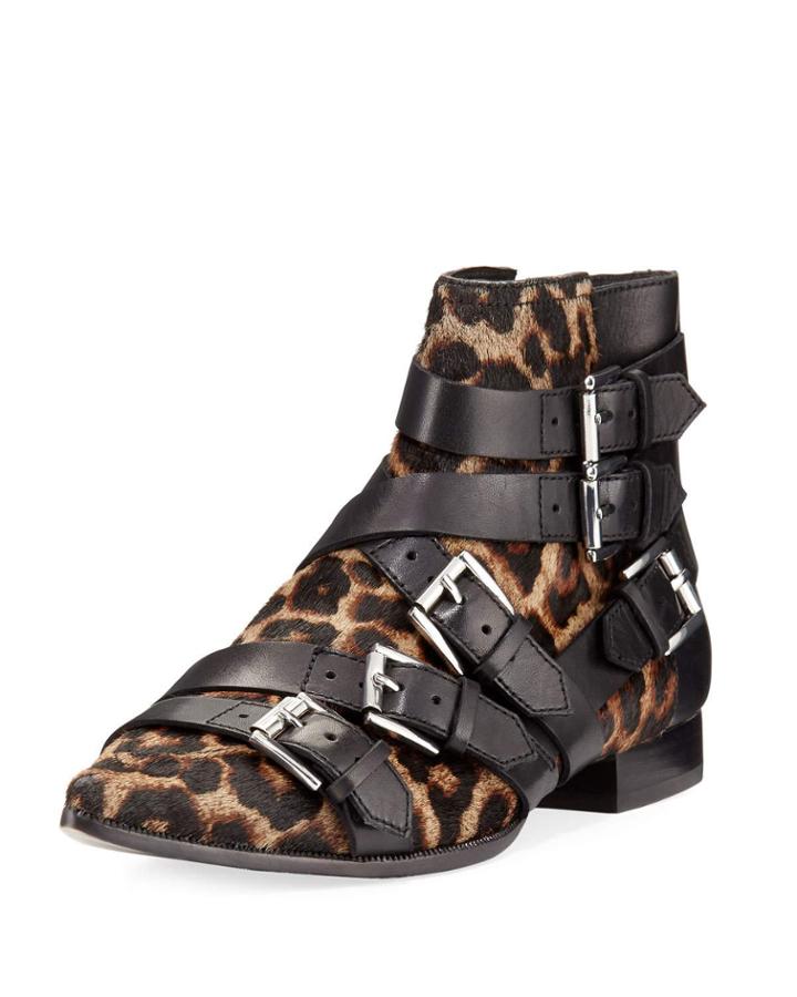 Blast Leopard-print Calf Hair Buckle Boot