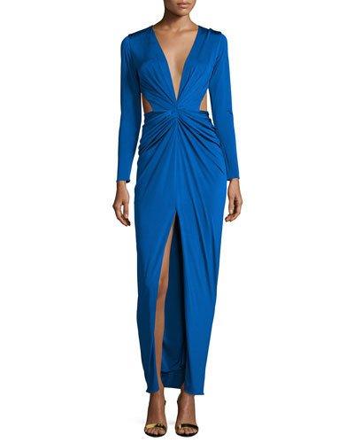 Scarlett Gathered-front Gown W/cutouts,