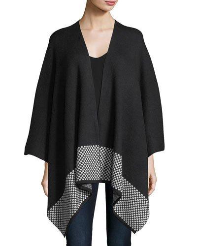Open Poncho W/ Border Design