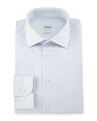 Modern-fit Double-stripe Dress Shirt,