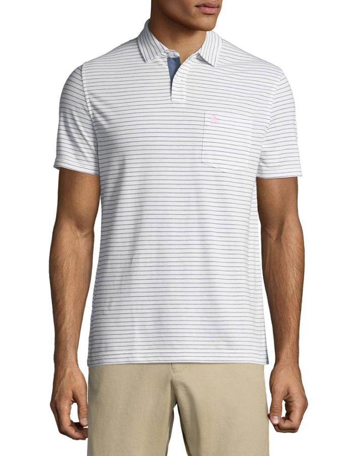 Men's Shadow-striped Pique-knit Polo